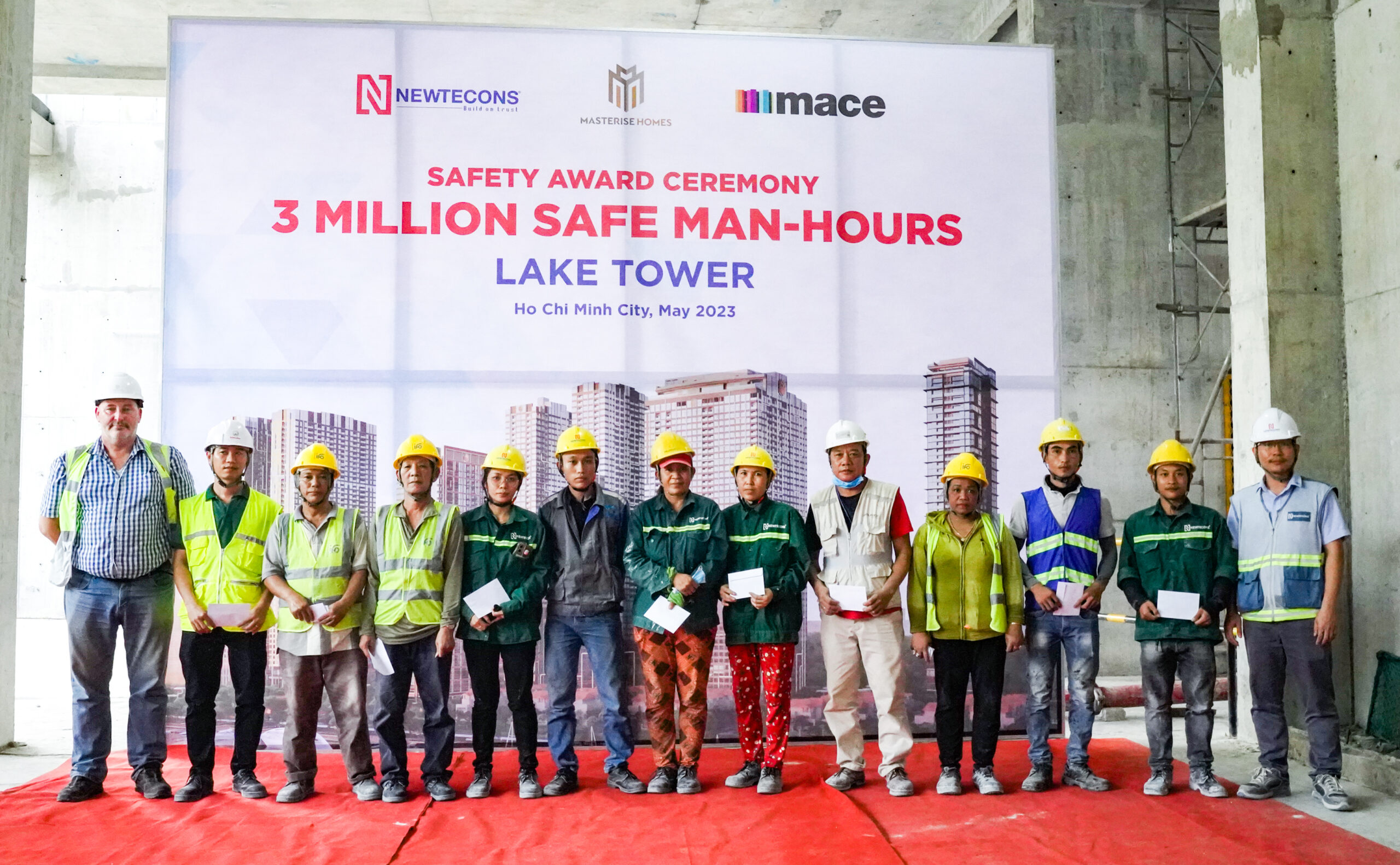Chúc mừng dự án Grand Marina, Saigon với tòa Lake cán mốc 3 triệu giờ an toàn